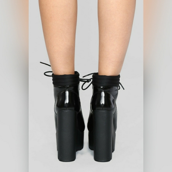 Patent Leather Black Platform Bootie - Picture 3 of 4